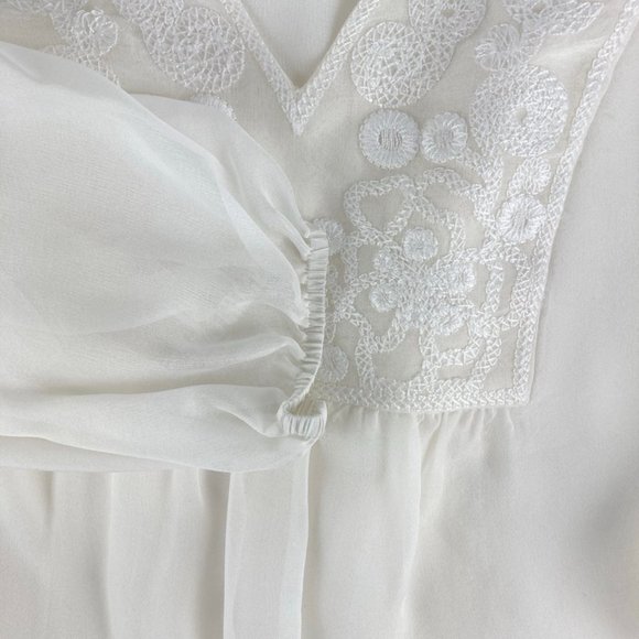 NWT Diane von Furstenberg DVF Silk Embroidered Blouse-V-Neck Top-Work to Weekend - Picture 14 of 16